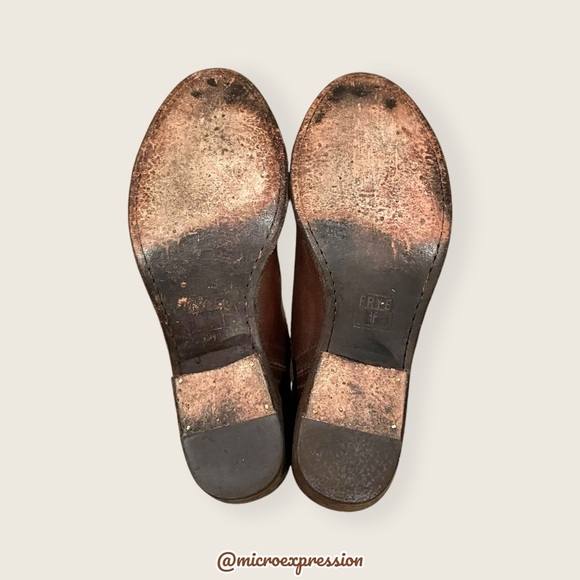 Frye Carson Pull On Brown Real Leather Western Low Heel Festival Cowgirl Boot - Picture 8 of 11